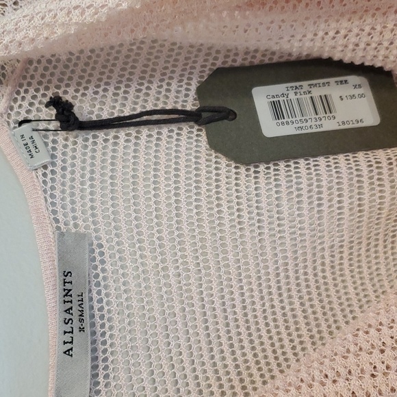 NWT AllSaints ITAT Twist Tee Candy Pink Sweater poncho sz XS - Picture 4 of 10